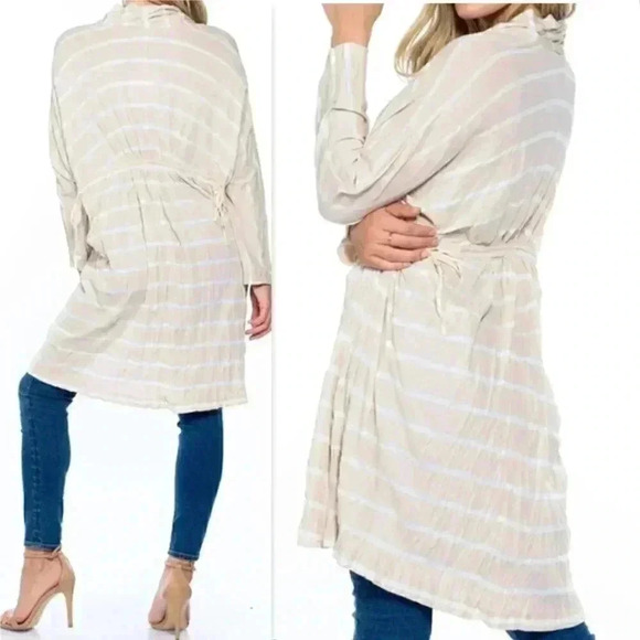 LIGHT WEIGHT OPEN FRONT CARDIGAN / DUSTER - Picture 3 of 3